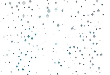Light BLUE vector pattern with symbol of cards.
