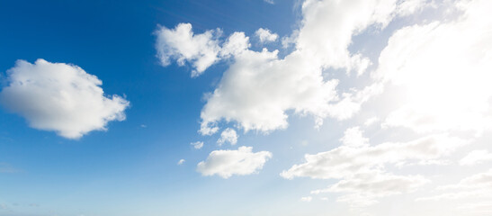 Obraz na płótnie Canvas White, Fluffy Clouds In Blue Sky. Background From Clouds.