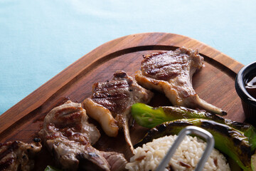 Lamb chops kebab turkish barbecue cuisine