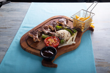 Lamb chops kebab turkish barbecue cuisine