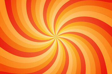 Orange Sunburst Pattern Background. Rays. Radial. Summer Banner. Vector Illustration