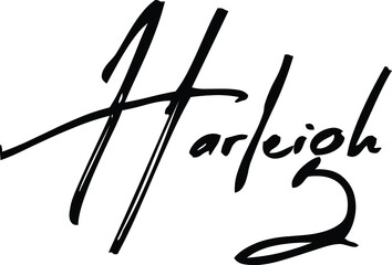 Harleigh-Female Name Modern Brush Calligraphy Cursive Text on White Background