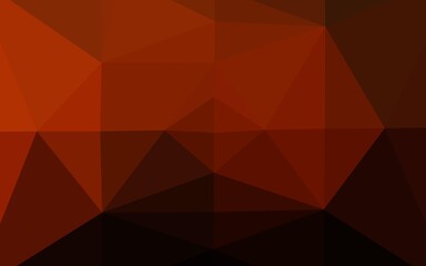 Dark Orange vector shining triangular background.