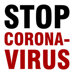 Stop Coronavirus Text Graphic. Vector Image.