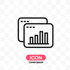 Analytics, website icon vector isolated on transparent background