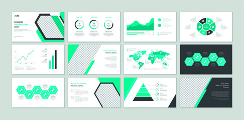 Business PowerPoint presentation slides with infographic elements © GraphicHut