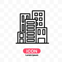 City icon vector isolated on transparent background