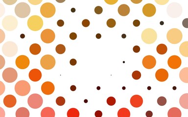 Light Yellow, Orange vector pattern with spheres.