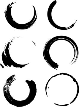 Vektor Kreis icon set - Tuschemalerei schwarz