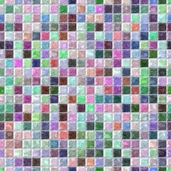 surface floor marble mosaic pattern seamless square background with grey grout and soft light pastel full color spectrum - pink, purple, violet, green, blue, brown