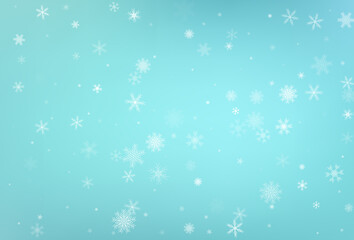 Naklejka na ściany i meble Winter christmas background. Snow sky