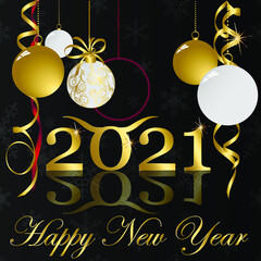 Merry christmas frame with realistic christmas balls