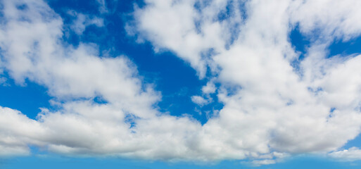 blue sky background with tiny clouds. panorama