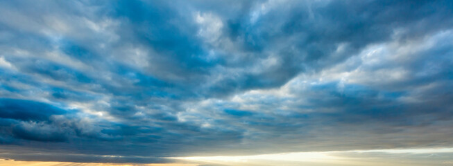  White, Fluffy Clouds In Blue Sky. Background From Clouds.