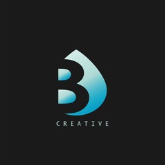 Abstract Techno Letter B Logo Icon, vector design concept water drop shape