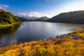 Lake View at Mae Thang Reservoir in Phrae province, Thailand