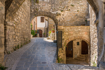 The small and beautiful village of Casteldilago, near Arrone. In the Province of Terni, Umbria, Italy.
