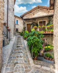 Fototapeta na wymiar The small and beautiful village of Casteldilago, near Arrone. In the Province of Terni, Umbria, Italy.