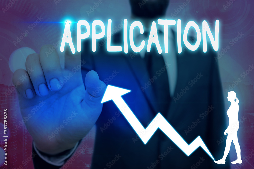 Poster conceptual hand writing showing application. concept meaning computer program that is designed for a