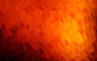 Dark Orange vector shining triangular template.