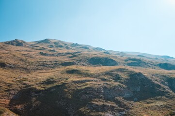 View of the mountain meadows in the Sibillini Mountains National Park (Marche, Italy, Europe)