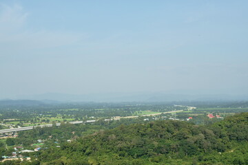 Fototapeta na wymiar landscape of under construction of motorway at upcountry in Thailand