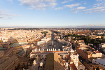 Fototapeta na wymiar Saint Peter square aerial view, Vatican city
