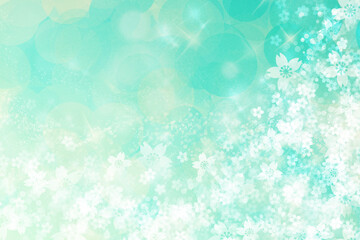 舞い散る桜の緑背景