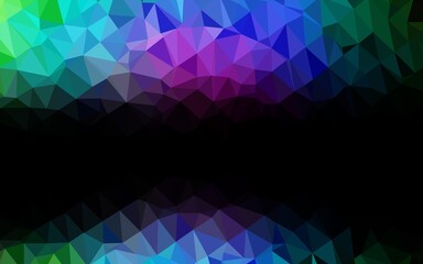 Dark Multicolor, Rainbow vector low poly layout.