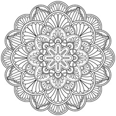 mandala pattern. used for coloring, design wallpapers, tile pattern, paint shirt, greeting card, sticker, lace pattern and tattoo design. decoration interior design. wall art decor. white background