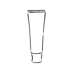 Toothpaste tube hand drawn outline doodle icon. Hygiene, daily dental care, tooth cosmetics medical concept. toothpaste tube, vector sketch illustration