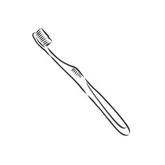 Toothbrush with paste. Vector drawing. toothbrush, vector sketch illustration