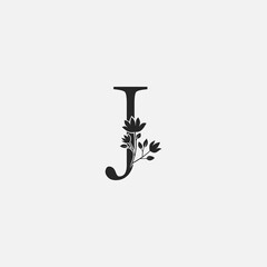 Monogram Initial Letter J Logo Icon, vector design concept
