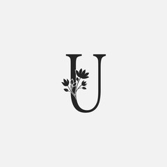Monogram Initial Letter U Logo Icon, vector design concept