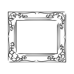 Elegant Ornate frames, picture frame, vector sketch illustration