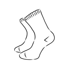 socks. Sketch style. Editable Vector Illustration isolated on white background. socks, vector sketch illustration