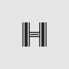 Initial Letter H logo icon abstract line vector design