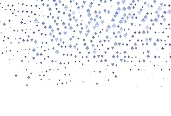 Light BLUE vector texture with playing cards.