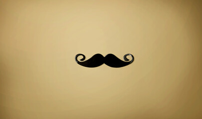 Black paper mustache - overhead view flat lay