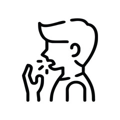 Guy coughing face line icon