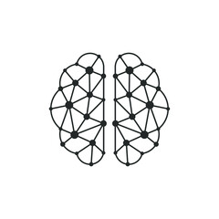 Connected dots brain logo