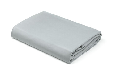 Folded grey cotton bedding sheets