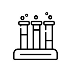 Illustration of test tubes line icon