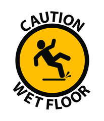 wet floor sign on white background