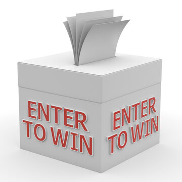enter to win words on a box