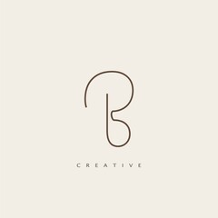 Minimalist Initial Line Letter B logo Icon.