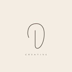 Minimalist Initial Line Letter D logo Icon.