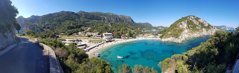 Panorama of Paleokastritsa, Corfu, Greece