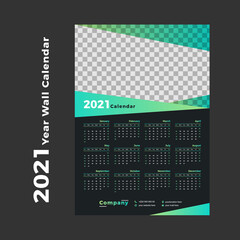 Naklejka na ściany i meble Calendar 2021 year planner template .calendar Design. Week starts on Monday. Set of 12 months.