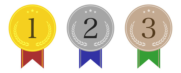 ランキングのメダルセット（数字あり）